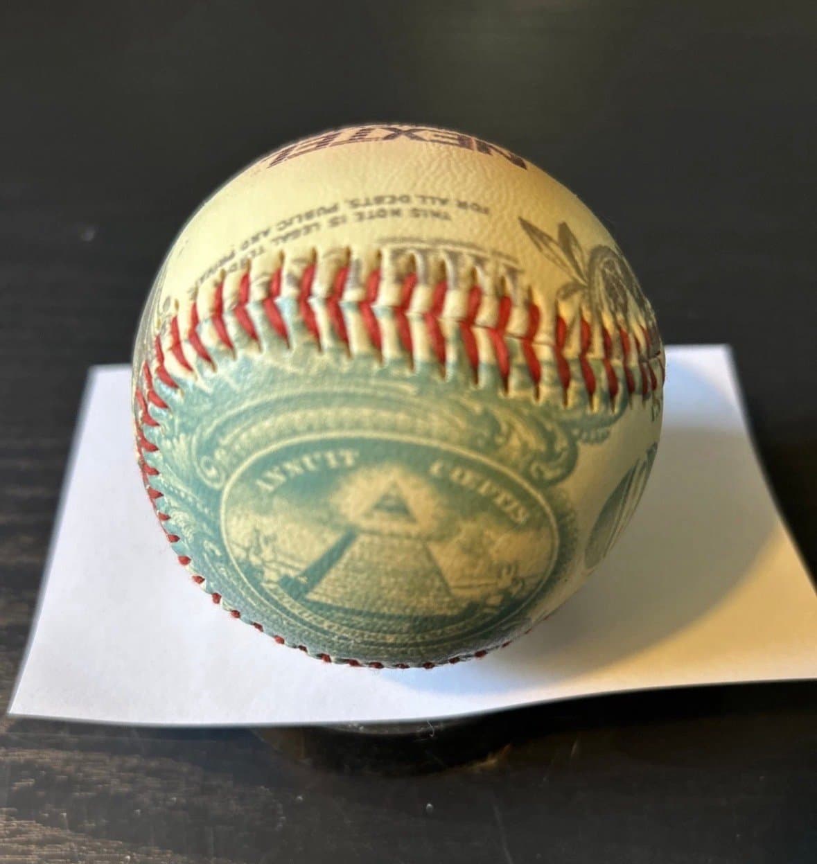 One Dollar Bill Unforgettaball Baseball Ball Souvenir Promotional ball - Thumbnail 5