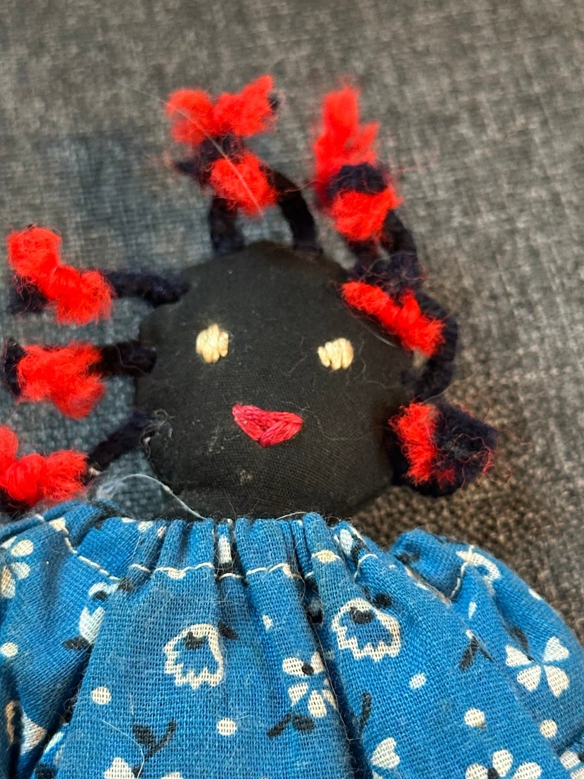 Vintage handmade African American 6” rag doll!! - Thumbnail 2