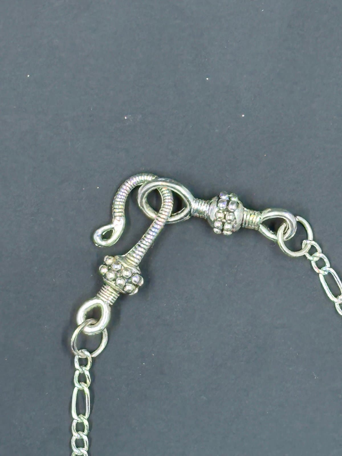 Vintage Necklace Pendant Heart Faux Turquoise Silver Tone - Thumbnail 4
