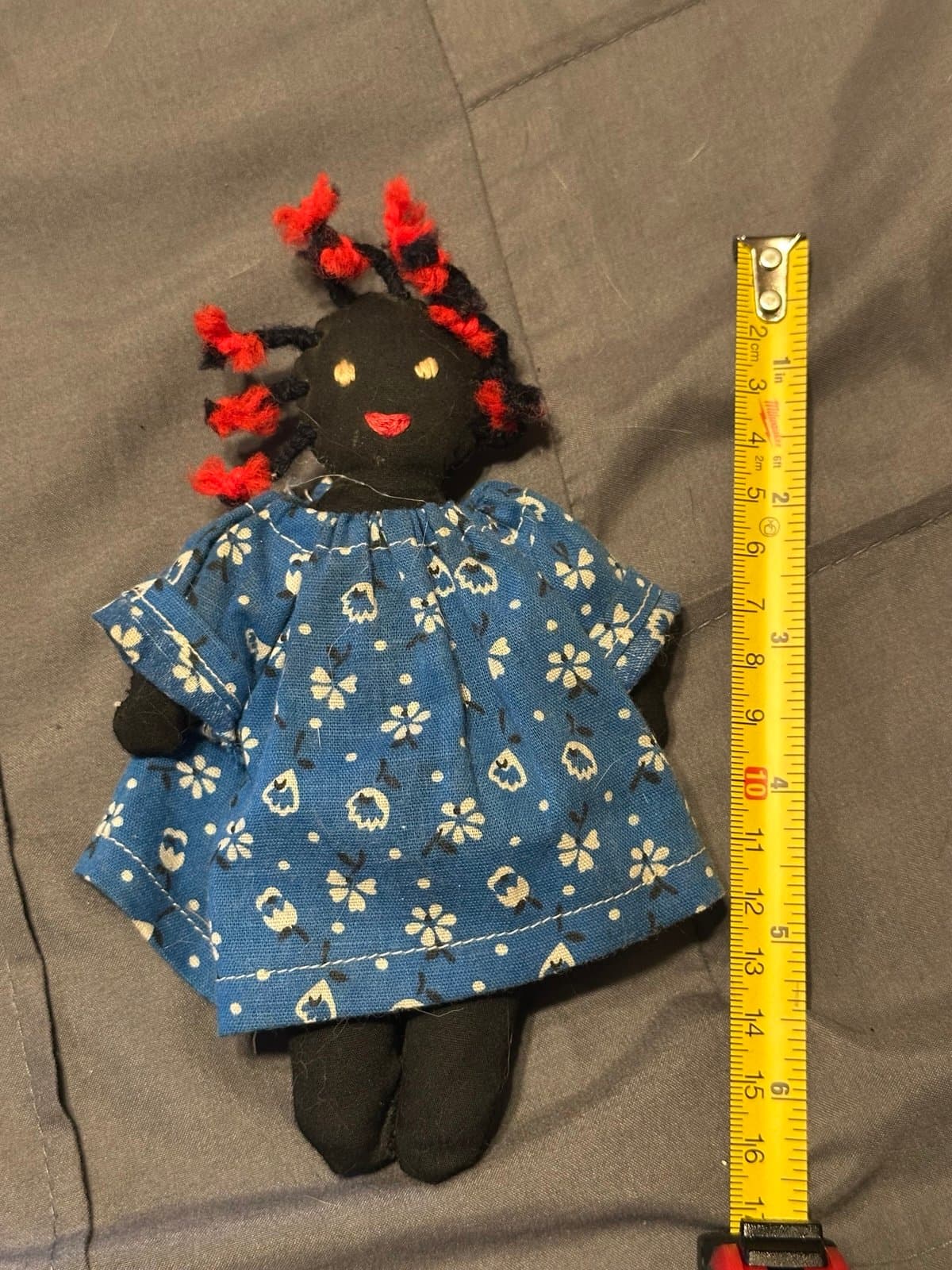 Vintage handmade African American 6” rag doll!!