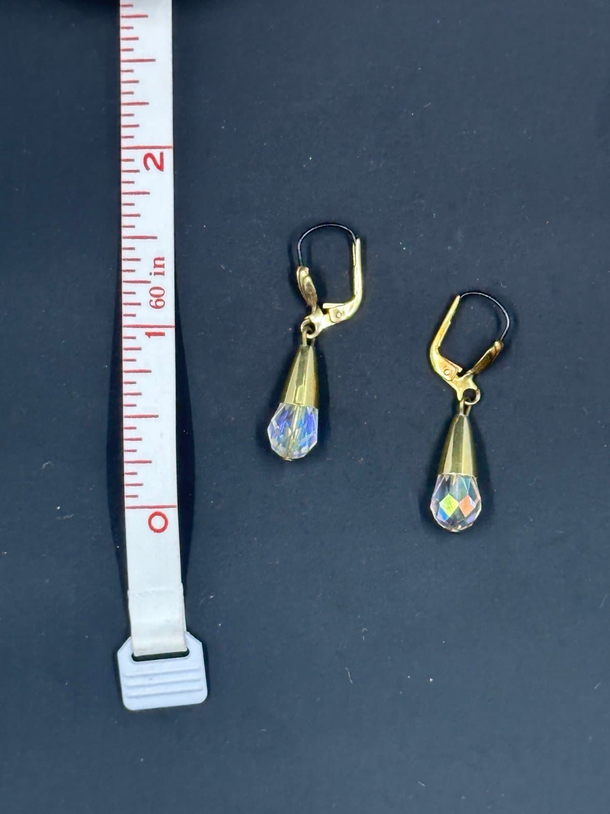 Vintage gold/crystal teardrop earrings!! Beautiful!!