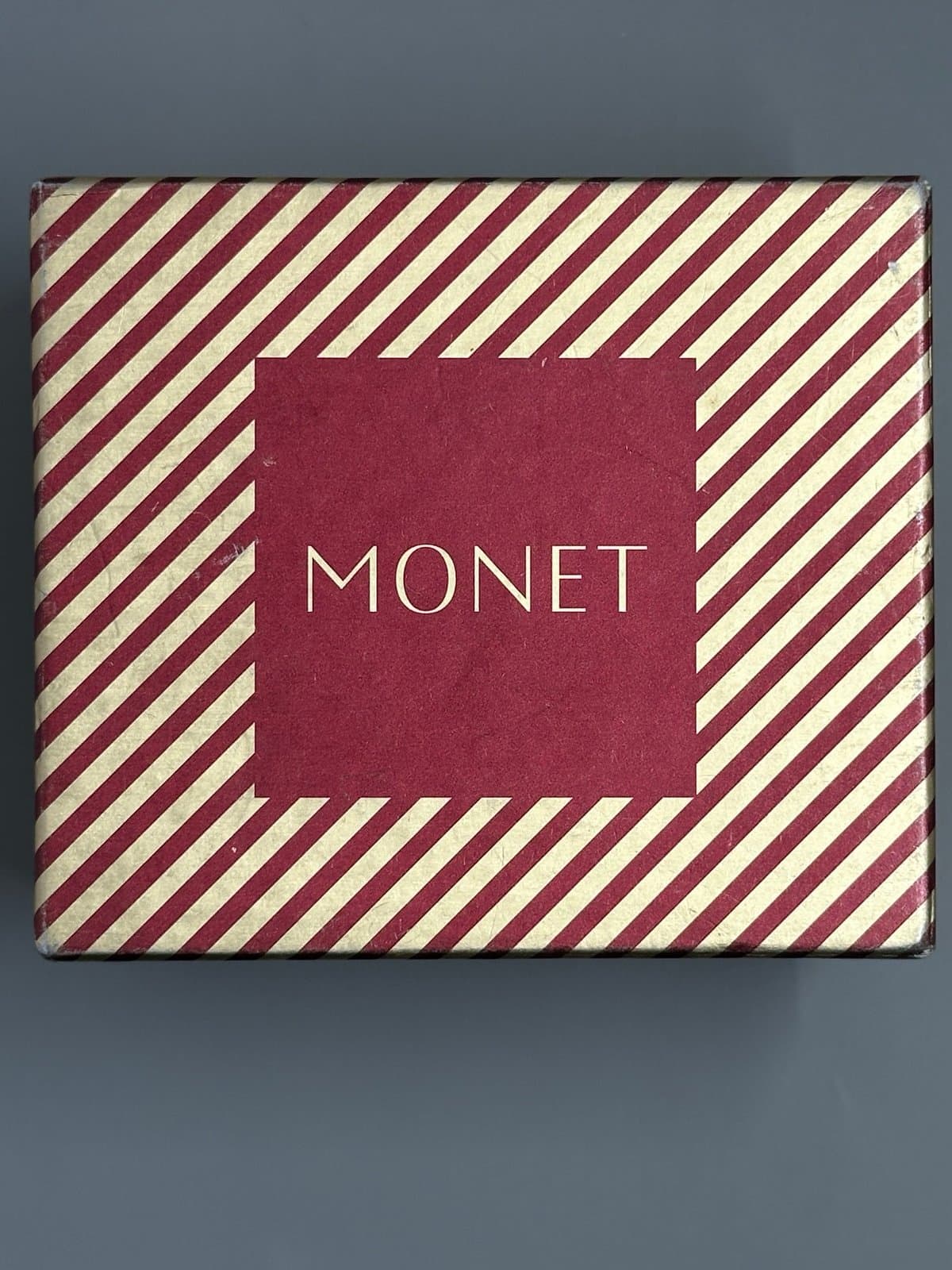 Monet Vintage Art Deco Red Rhinestone Bow Compact Mirror Double Sided – Elegant - Thumbnail 2