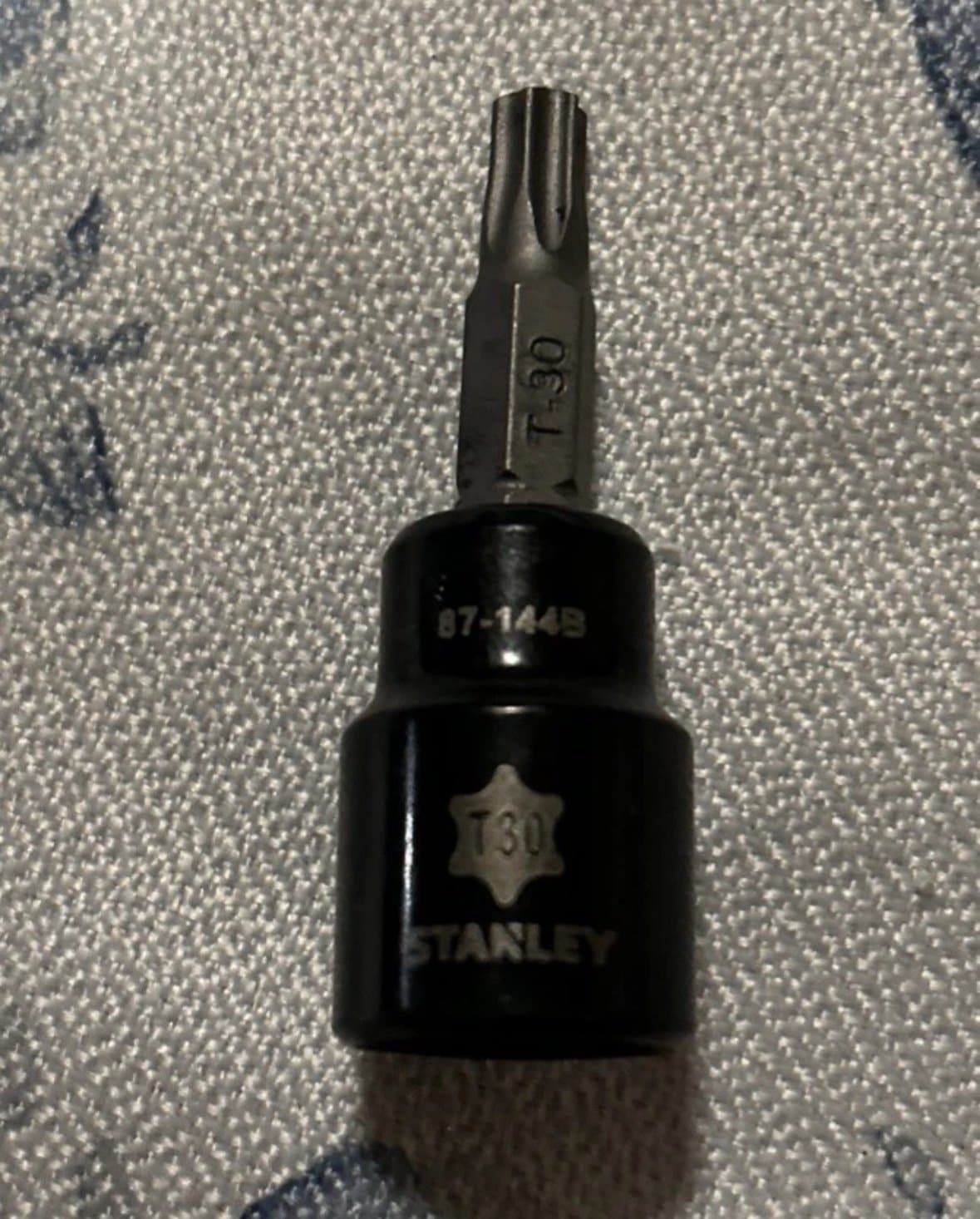 Stanley Black Chrome Torx Bit T30 87-144B 3/8” Drive (U)