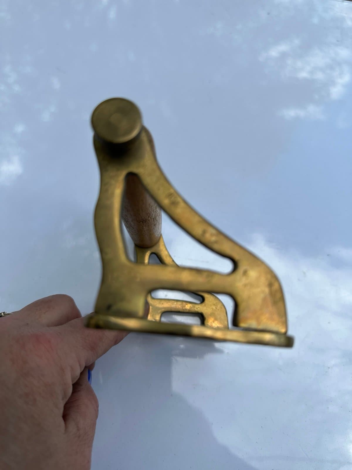 Vintage Toilet Paper Bathroom Holder Gold Brass Antique Victorian Decor MCM Deco - Thumbnail 3