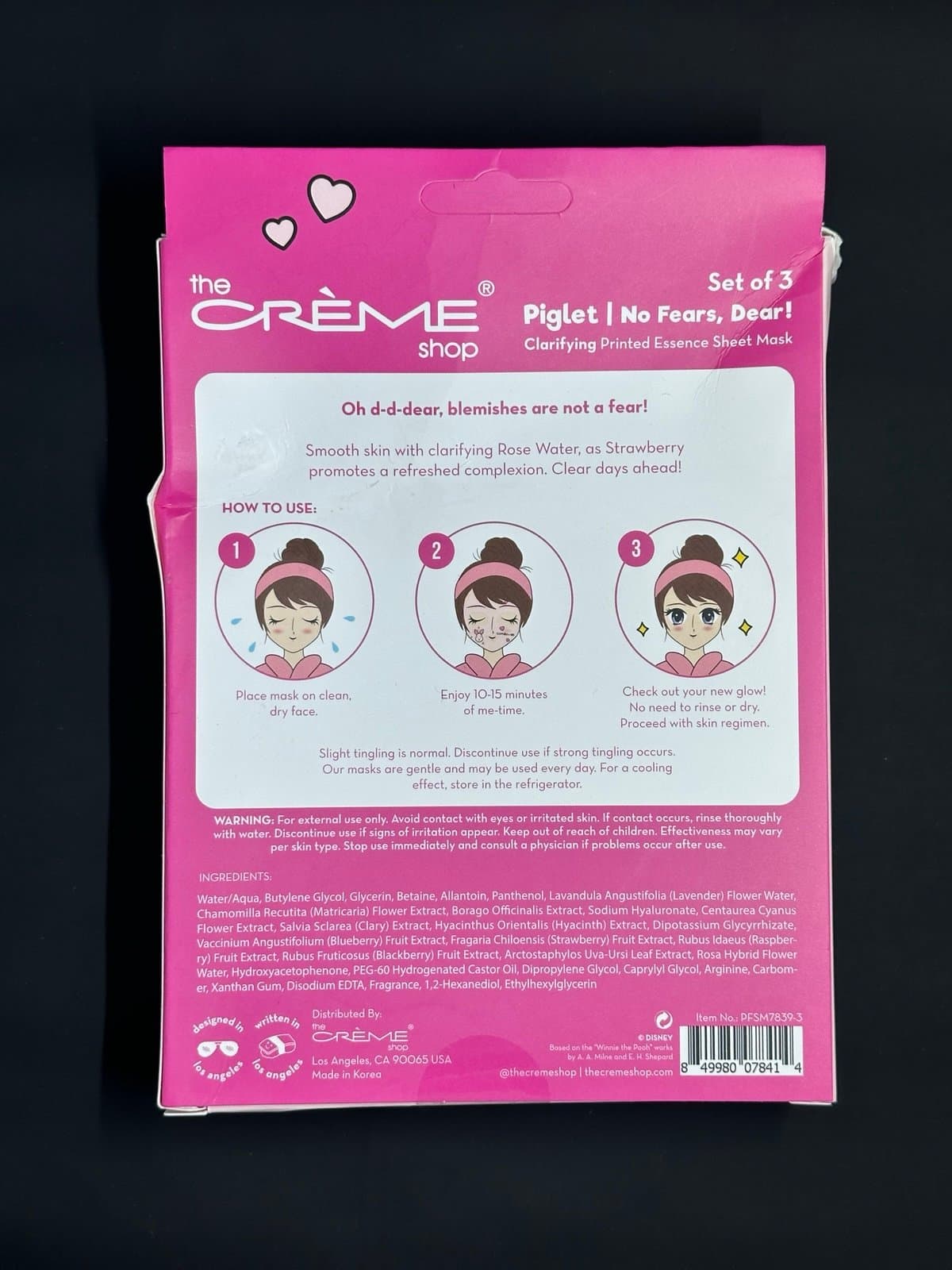 The Creme Shop 3pc. Girls Disney Beauty Set: Sheet Mask, Blush, Lip Balm, NEW! - Thumbnail 3