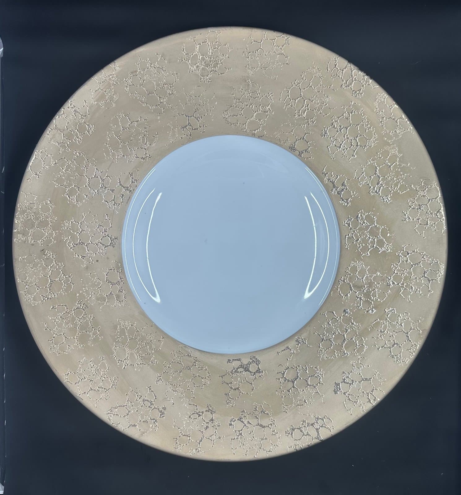 JL COQUET HEMISPHERE METALLIC BRONZE CHARGER 12.75”
