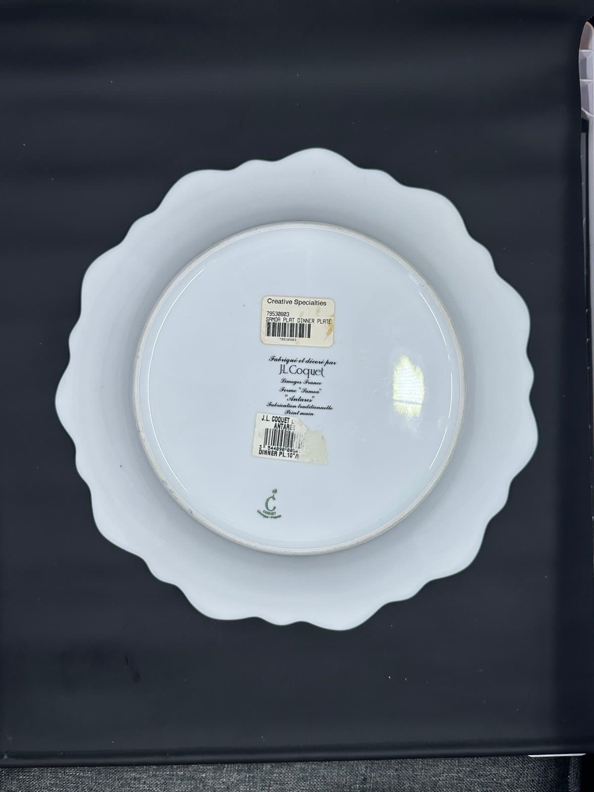J.L. Coquet 10” Forme Samoa Dinner Plate Gold Trim, Brand New! - Thumbnail 2
