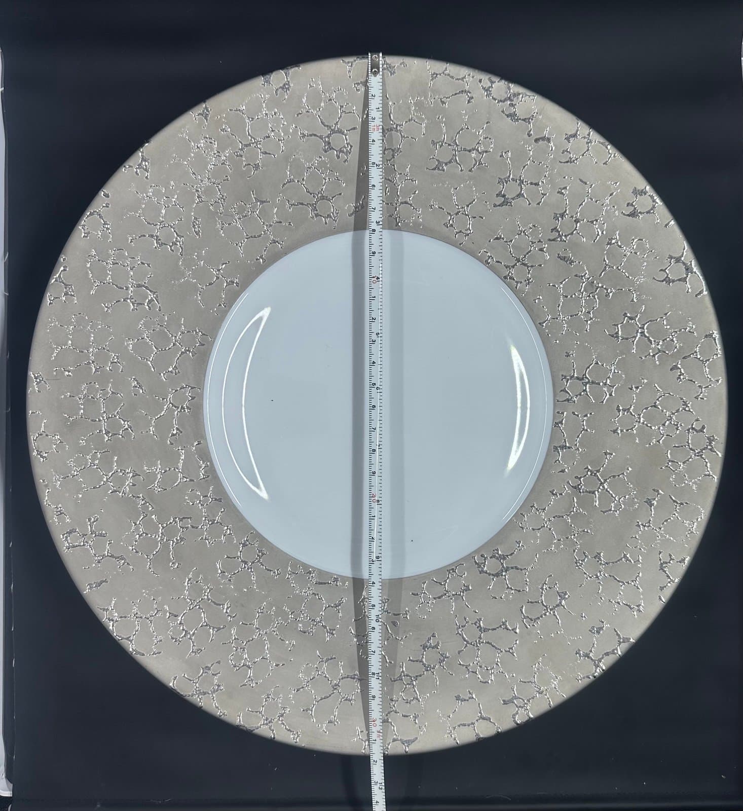 JL COQUET HEMISPHERE METALLIC CHARGER 12.75” - Thumbnail 2