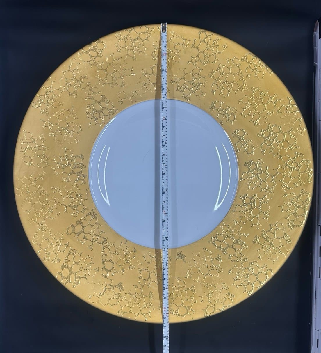 JL COQUET HEMISPHERE METALLIC GOLDEN CHARGER 12.75” - Thumbnail 3
