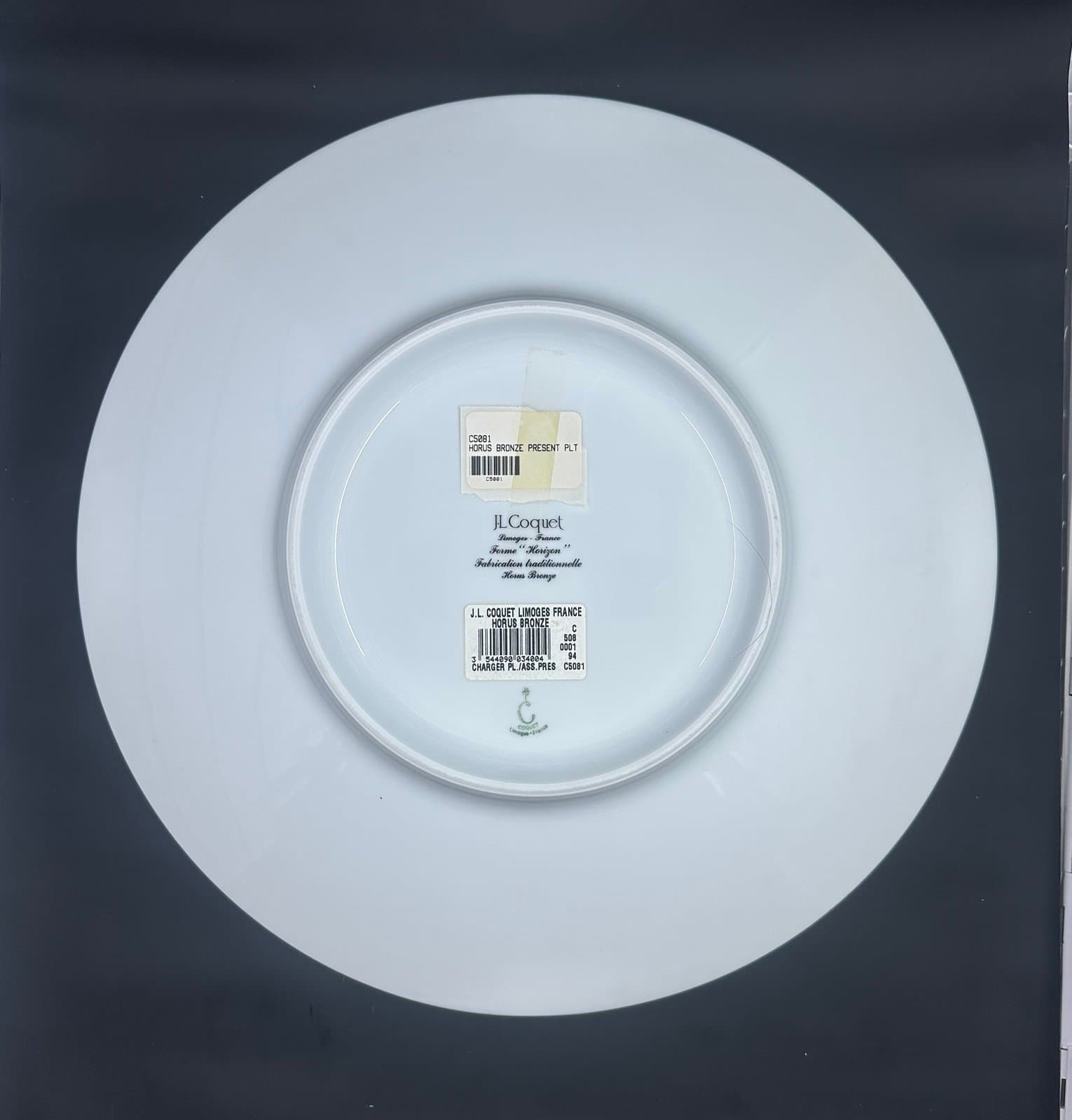 JL COQUET HEMISPHERE METALLIC CHARGER 12.75” - Thumbnail 3