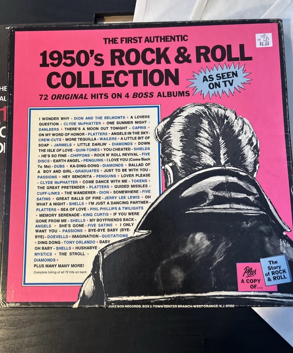 1950’s Rock & Roll Collection 4 LP Vinyl Box Set – 72 Original Hits – Boss Album