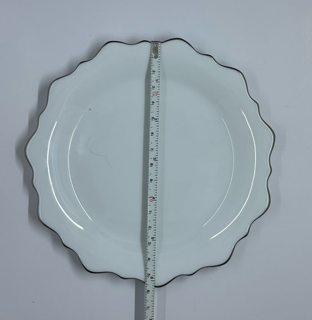 J L Coquet 6.5” M & B Plate, Silver Trim, NEW!!! - Thumbnail 2