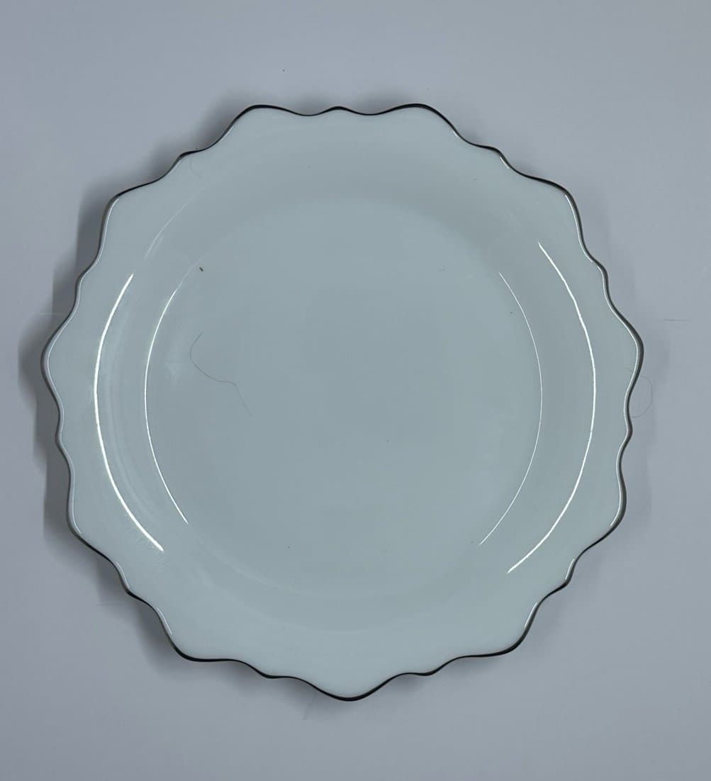 J L Coquet 6.5” M & B Plate, Silver Trim, NEW!!!