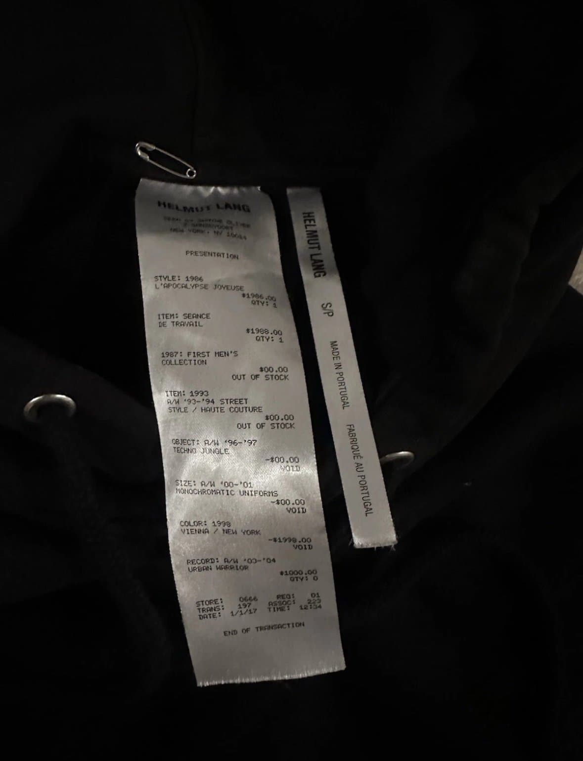 Helmut Lang Black Graphic Sz. S Hoodie 1986 - Thumbnail 7
