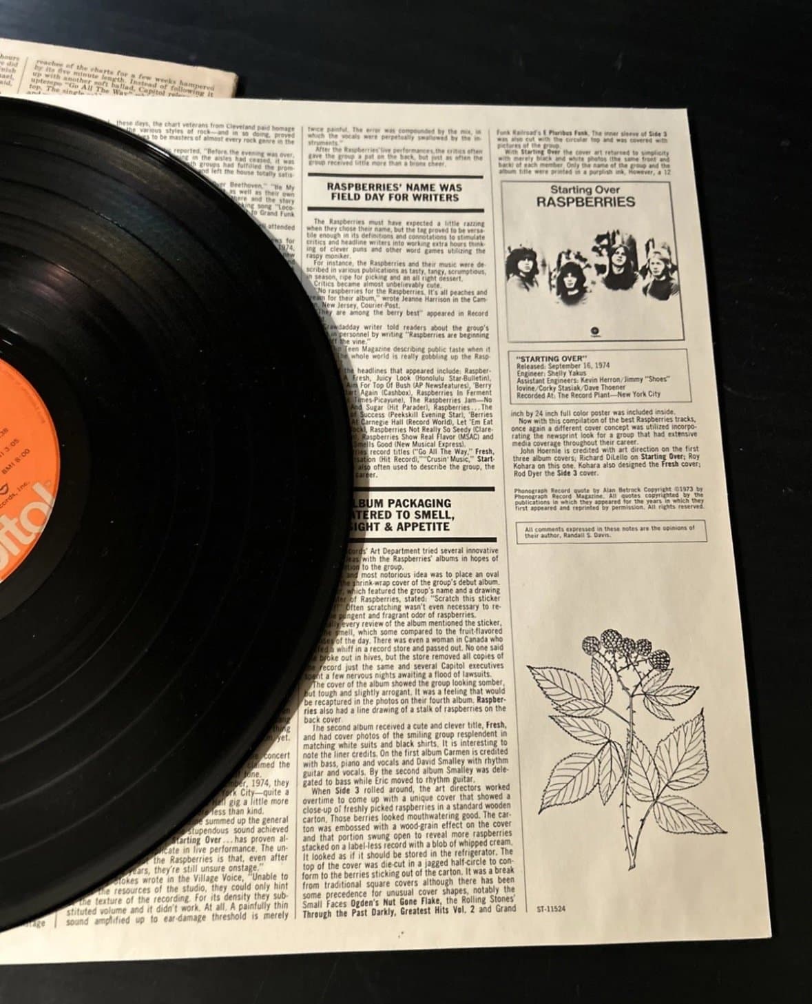 RASPBERRIES' BEST FEAT. ERIC CARMEN, ST-11524 CAPITOL JACKSONVILLE PRESS 1976 NM - Thumbnail 4