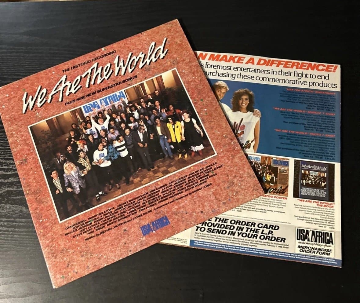 The Historic Recording We Are The World Vinyl Record w/ inner sleeve 1985