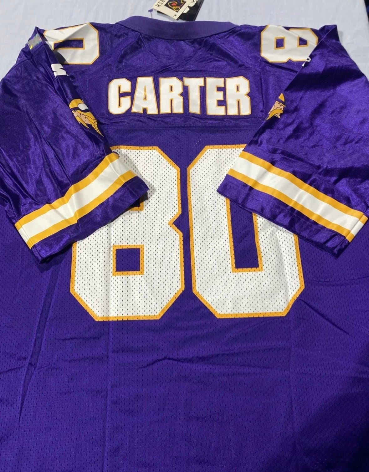NWT VTG 1995 Minnesota Vikings Cris Carter #80 Starter Football Jersey 54 XXL - Thumbnail 6