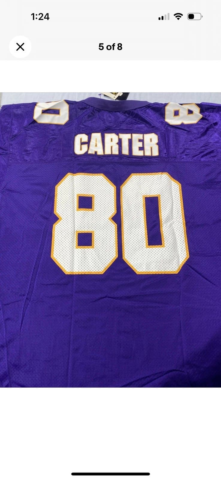 NWT VTG 1995 Minnesota Vikings Cris Carter #80 Starter Football Jersey 54 XXL - Thumbnail 5