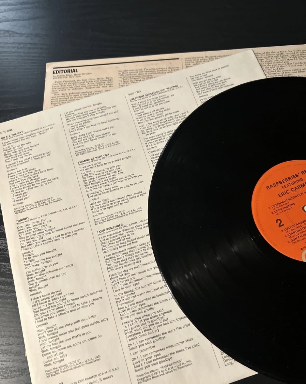 RASPBERRIES' BEST FEAT. ERIC CARMEN, ST-11524 CAPITOL JACKSONVILLE PRESS 1976 NM - Thumbnail 5