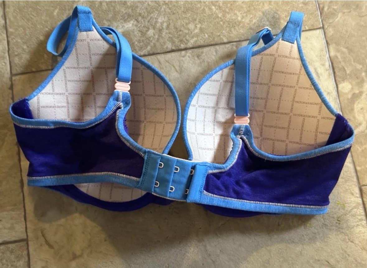 Victoria's Secret Purple/Blue/Pink Perfect Shape T-Shirt Bra 34D Padded - Thumbnail 2