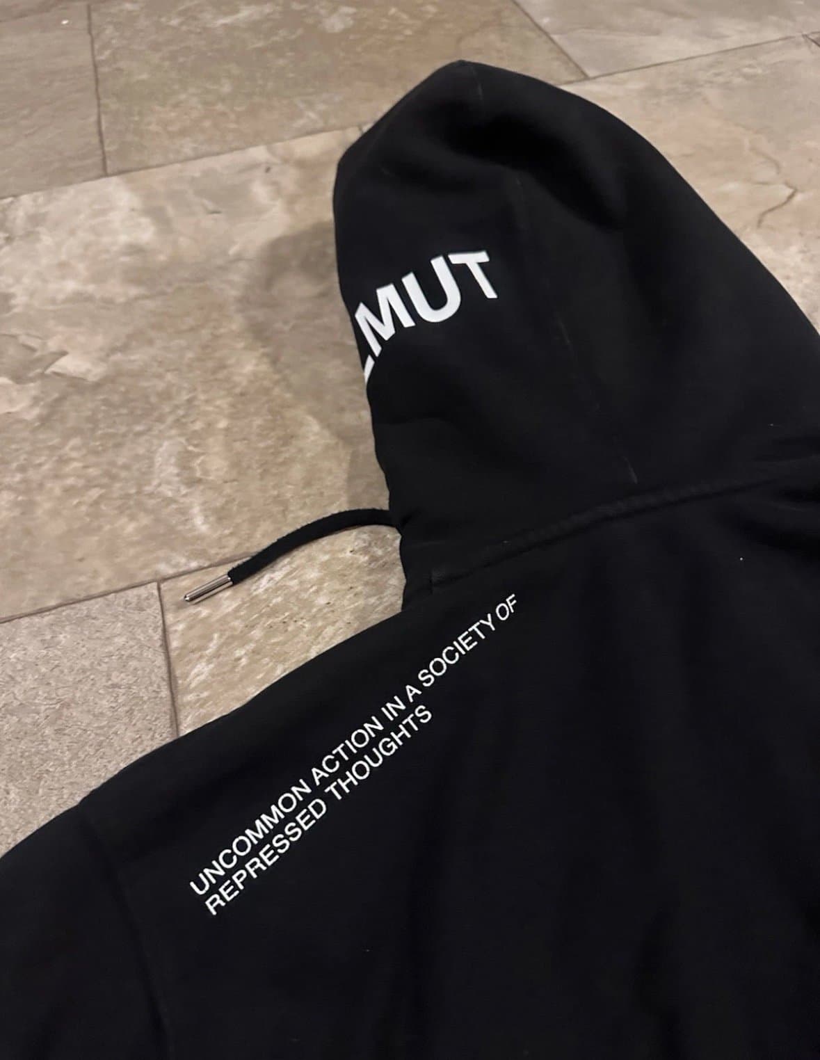 Helmut Lang Black Graphic Sz. S Hoodie 1986 - Thumbnail 9