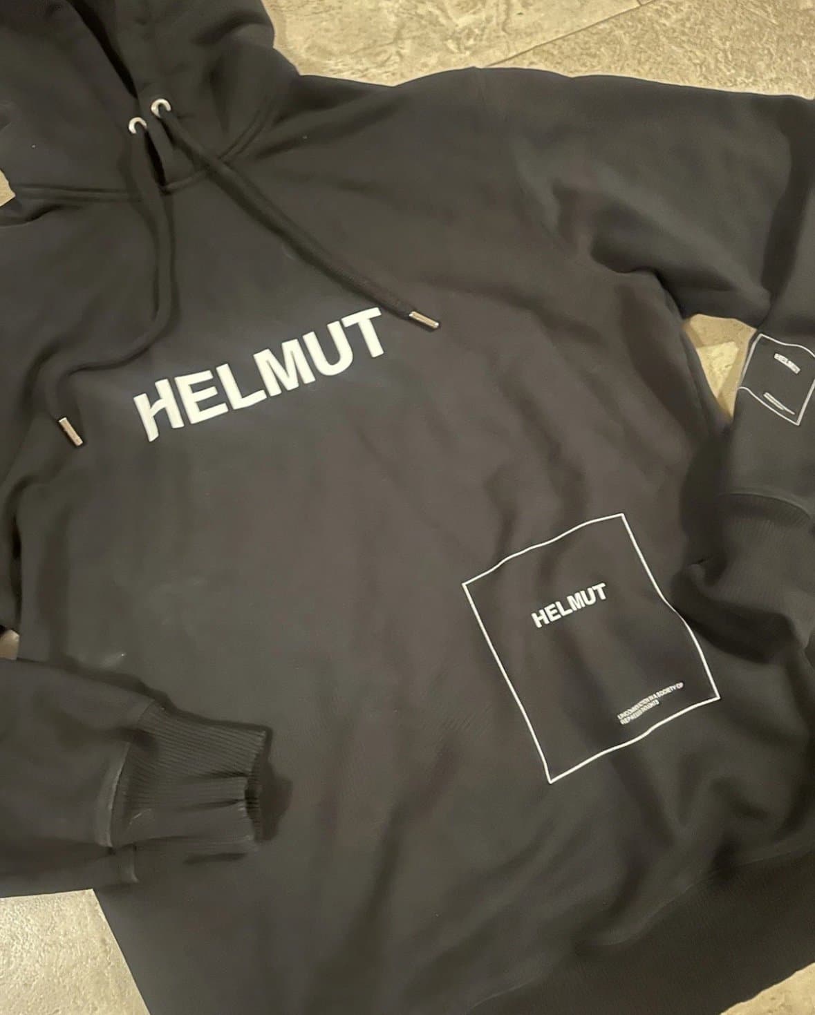 Helmut Lang Black Graphic Sz. S Hoodie 1986 - Thumbnail 2