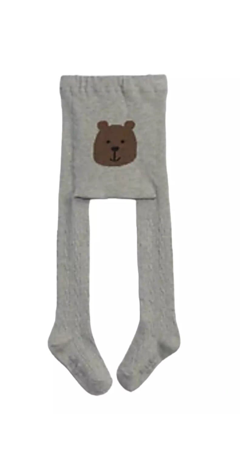 Baby Gap Girl Toddler Cable Knit Bear Tights Gray Size 4T-5 NEW