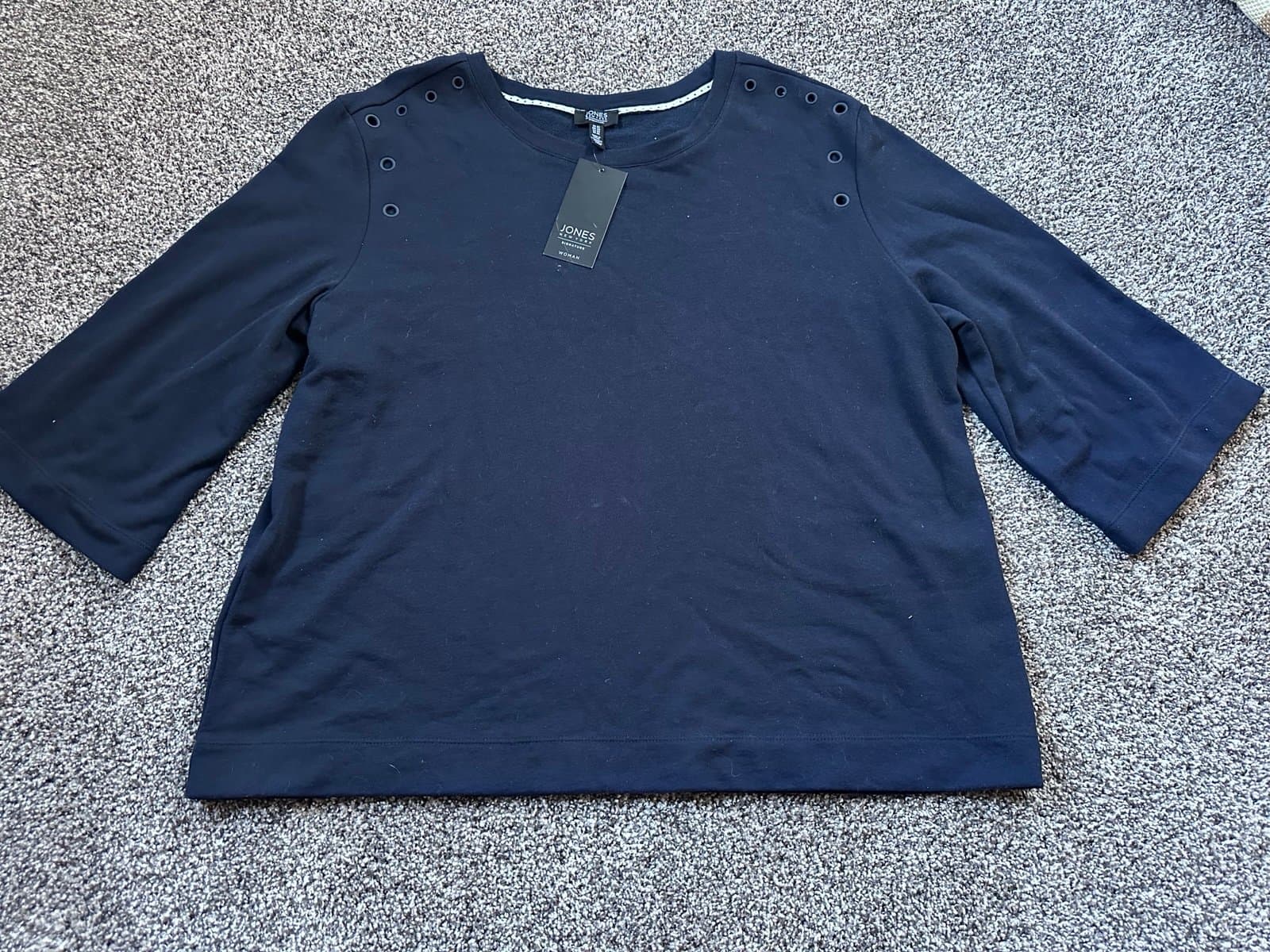NWT Jones NY 2XL Navy Blue Accented Pullover Shirt!!