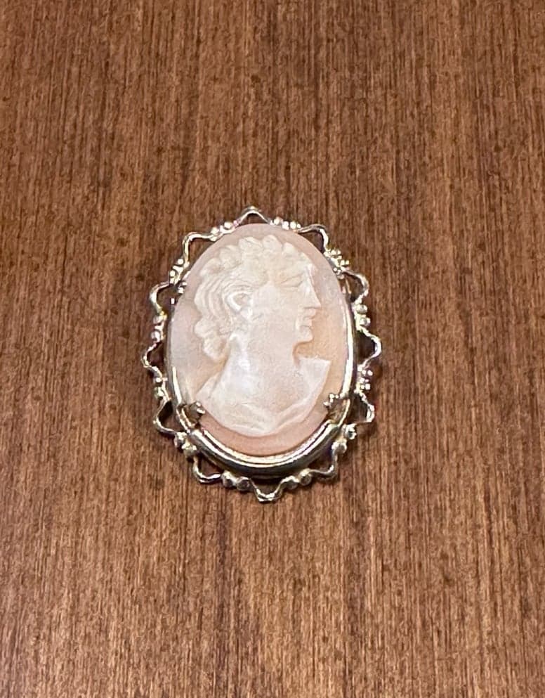 Vintage Gold Toned Unmarked Cameo Brooch!