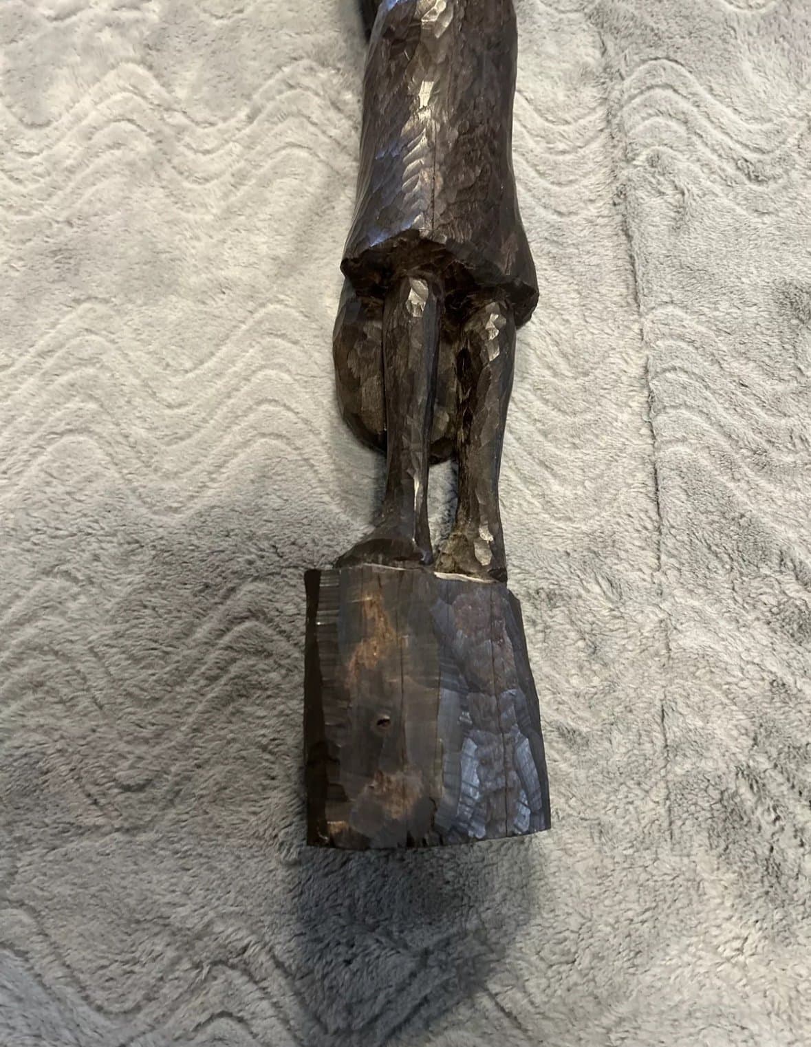 African Tribal Woman Statue Nude Ebony Wood Carved Fertility Heavy - Thumbnail 7