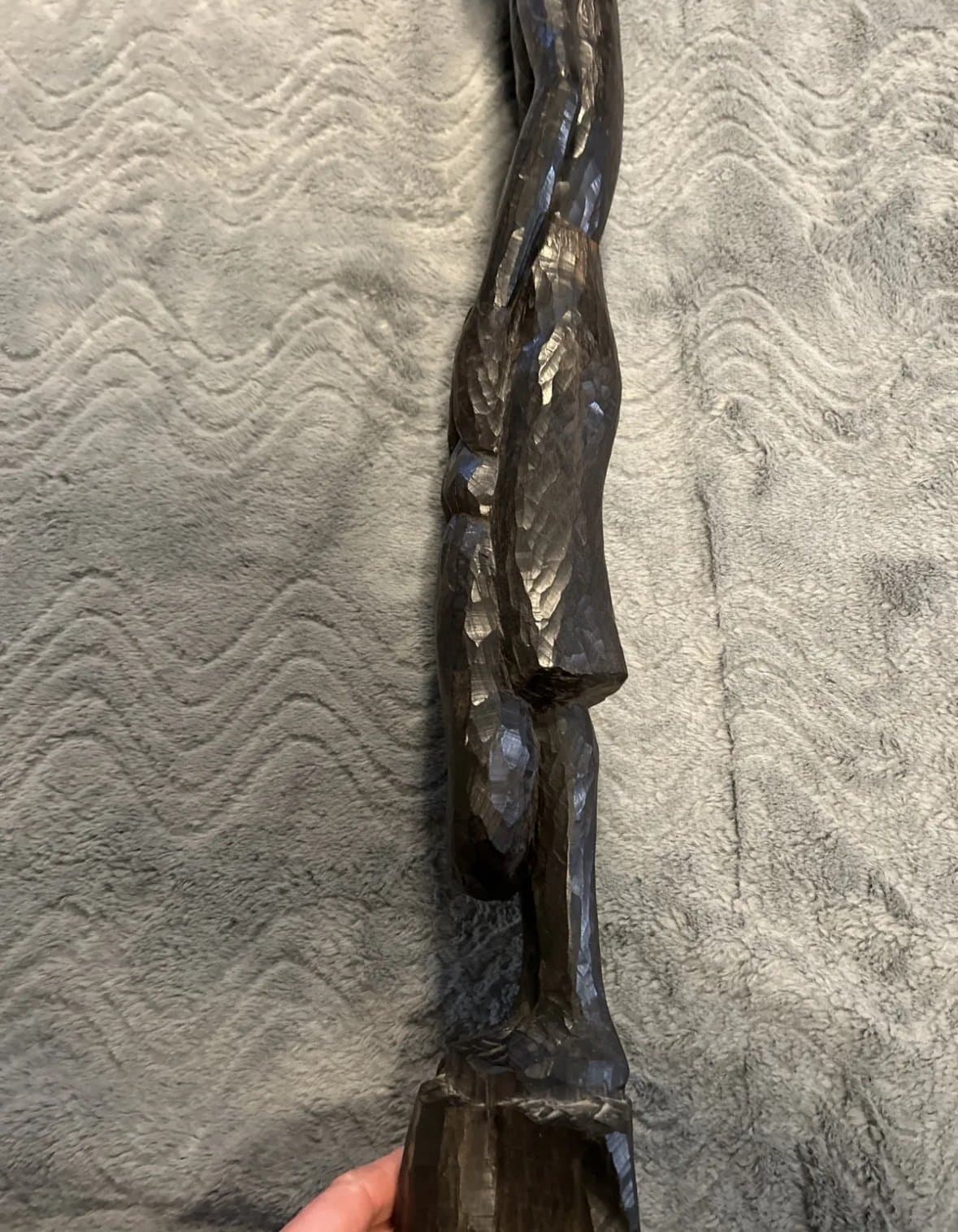 African Tribal Woman Statue Nude Ebony Wood Carved Fertility Heavy - Thumbnail 11