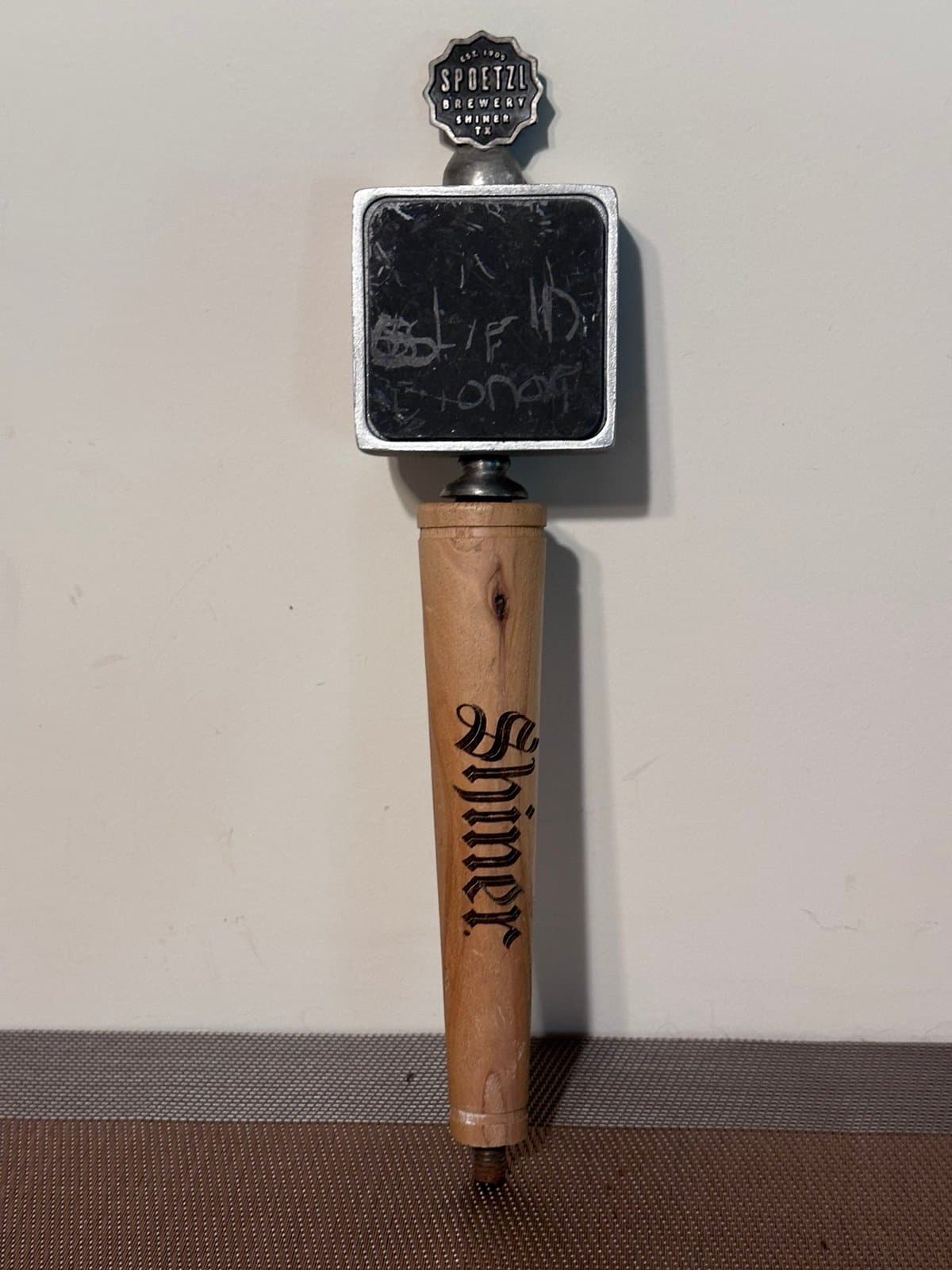 Spoetzl Brewery Shiner Chalkboard Draft Beer Tap Handle Bar Pub 13" - Thumbnail 2