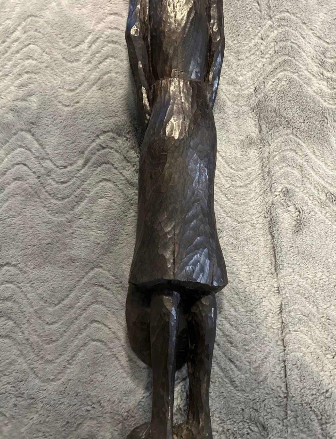 African Tribal Woman Statue Nude Ebony Wood Carved Fertility Heavy - Thumbnail 6