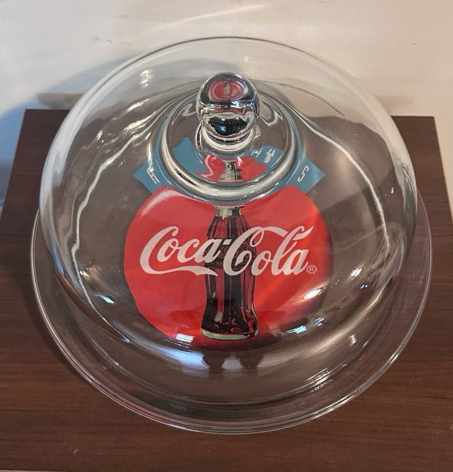 Coca Cola Glass Cake Dome, 13”X 6” - Thumbnail 2