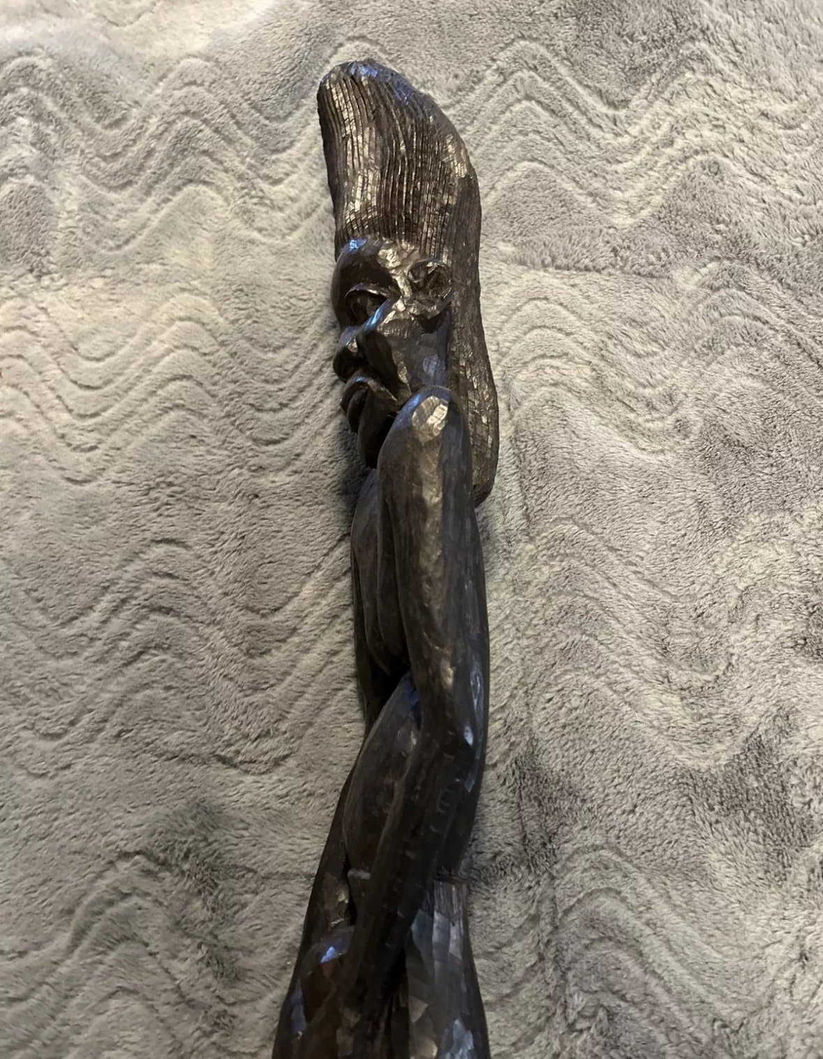African Tribal Woman Statue Nude Ebony Wood Carved Fertility Heavy - Thumbnail 8