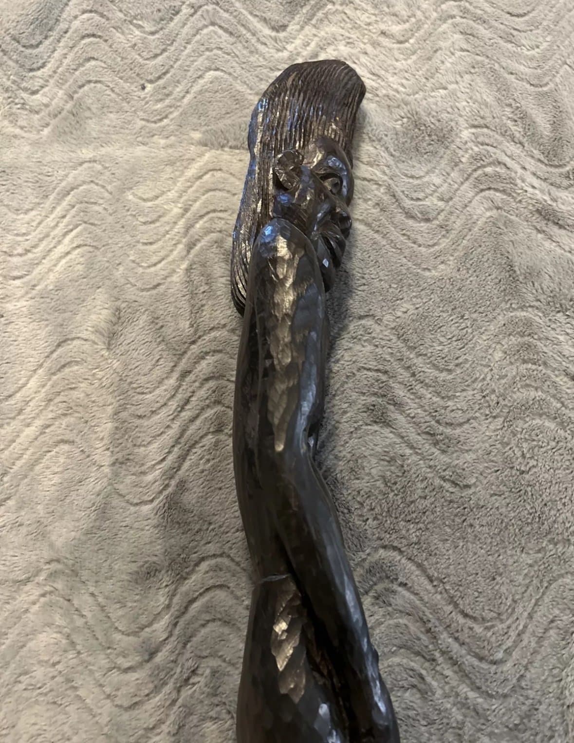 African Tribal Woman Statue Nude Ebony Wood Carved Fertility Heavy - Thumbnail 9
