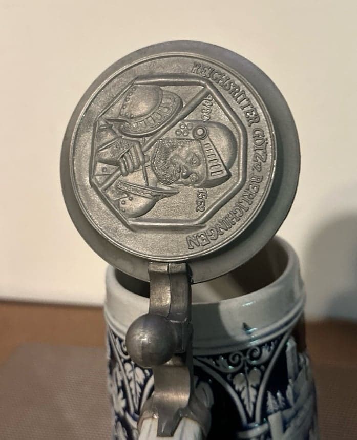 Vintage Gótz Von Berlichingen Pewter Lid Beer Stein Mug - Thumbnail 5