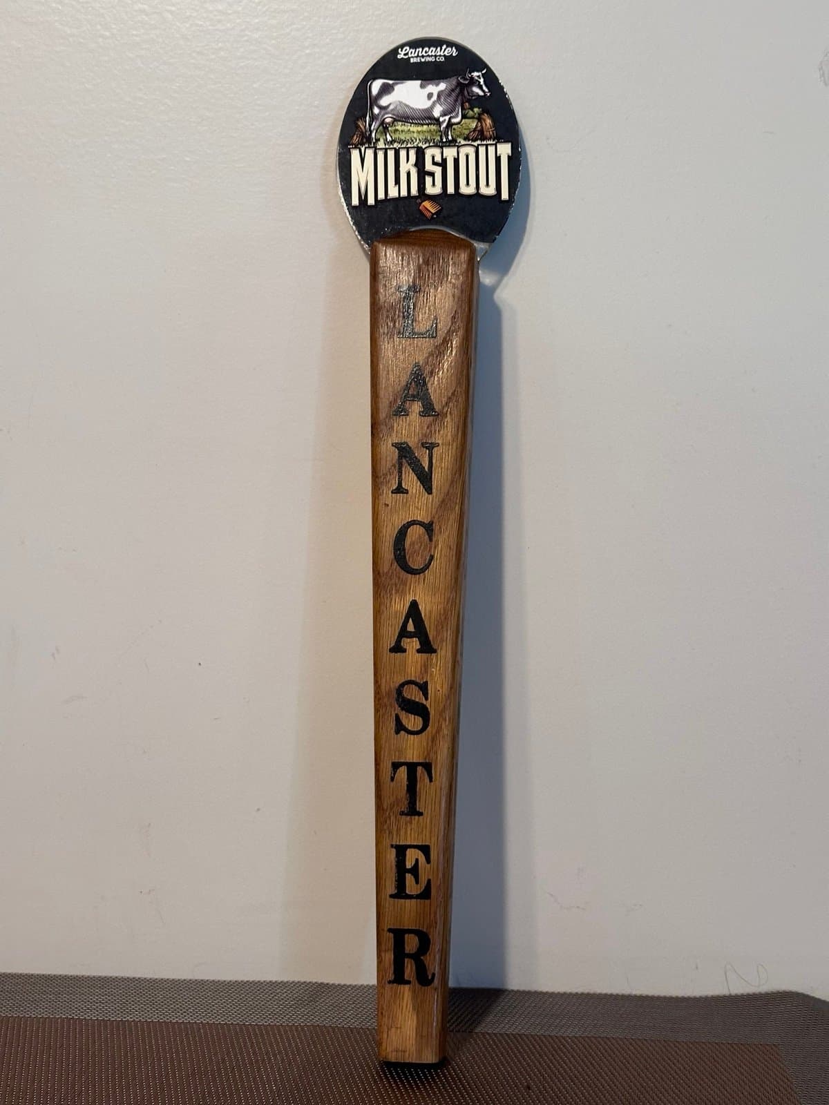 Lancaster Brewing "Milk Stout" Beer Tap Handle 15.5”