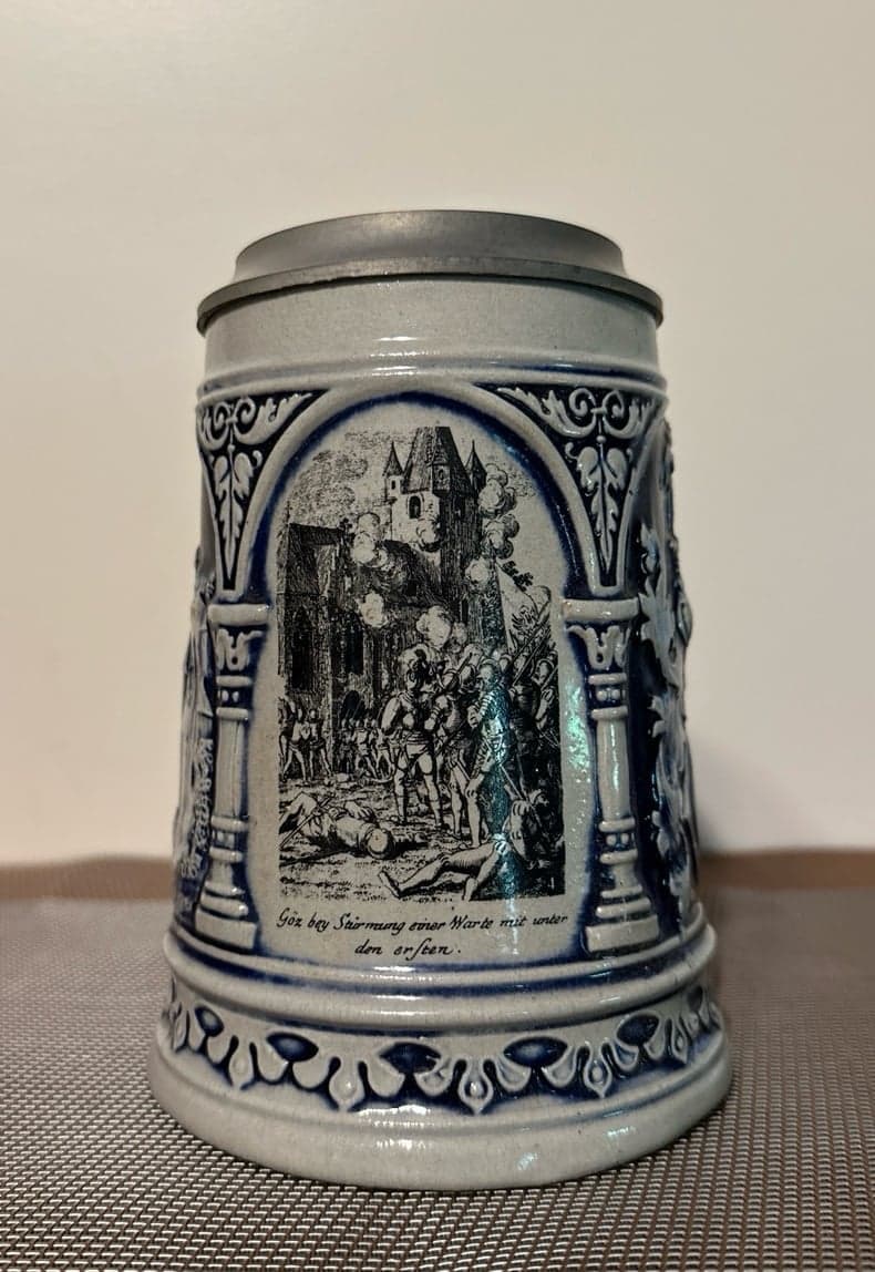 Vintage Gótz Von Berlichingen Pewter Lid Beer Stein Mug - Thumbnail 2