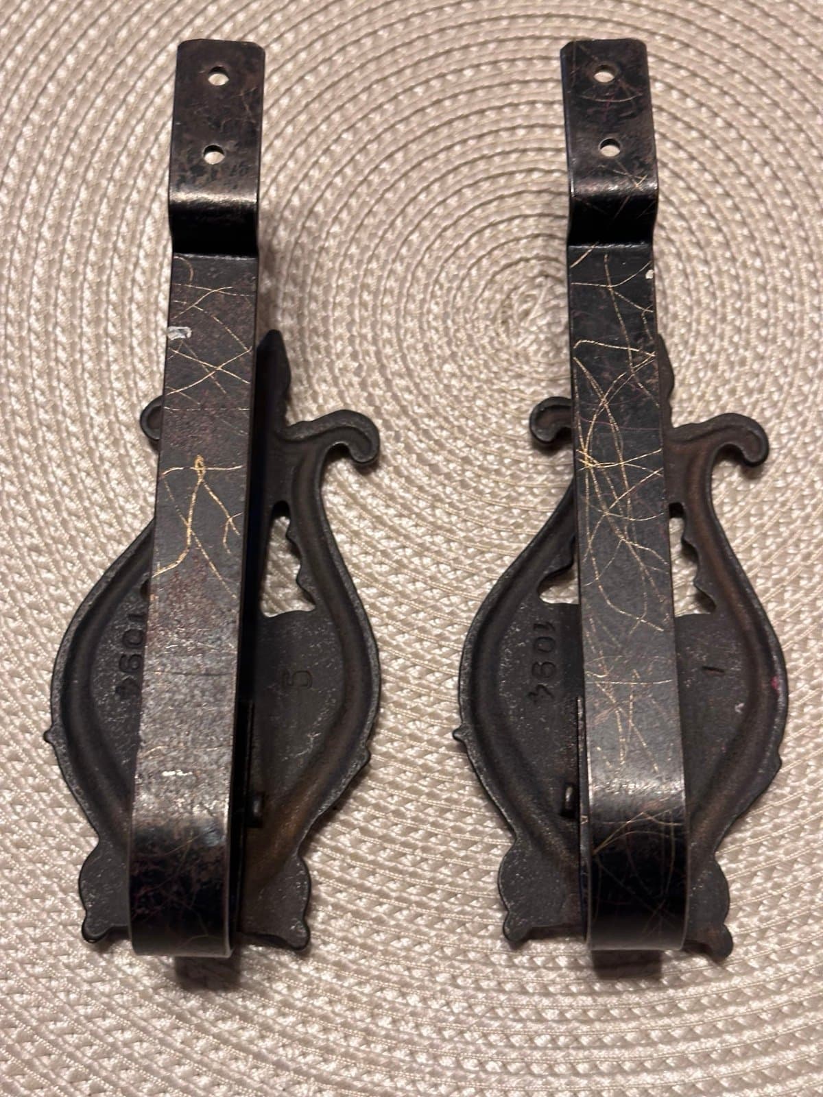 Vintage Polychrome Curtain Tiebacks - Metal - Art Nouveau - Ornate - Cast Iron - Thumbnail 5