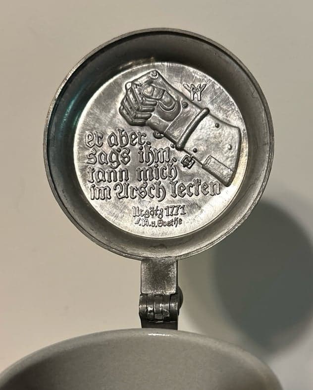 Vintage Gótz Von Berlichingen Pewter Lid Beer Stein Mug - Thumbnail 6