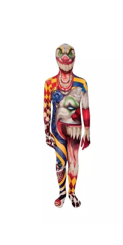 Zombie Clown Jaw Dropper Halloween Costume Boys XL 14-16 NEW MorphSuit