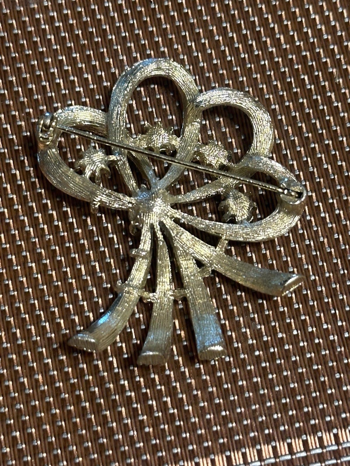 Vintage Gold toned diamond Brooch - Thumbnail 3
