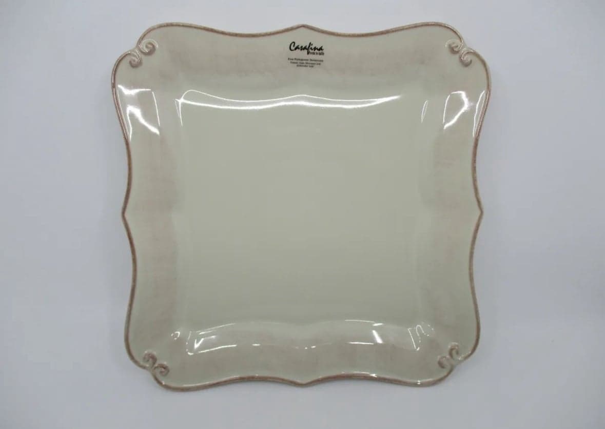 CASAFINA VINTAGE PORT CREAM SQUARE DINNER PLATE - 10 3/8"