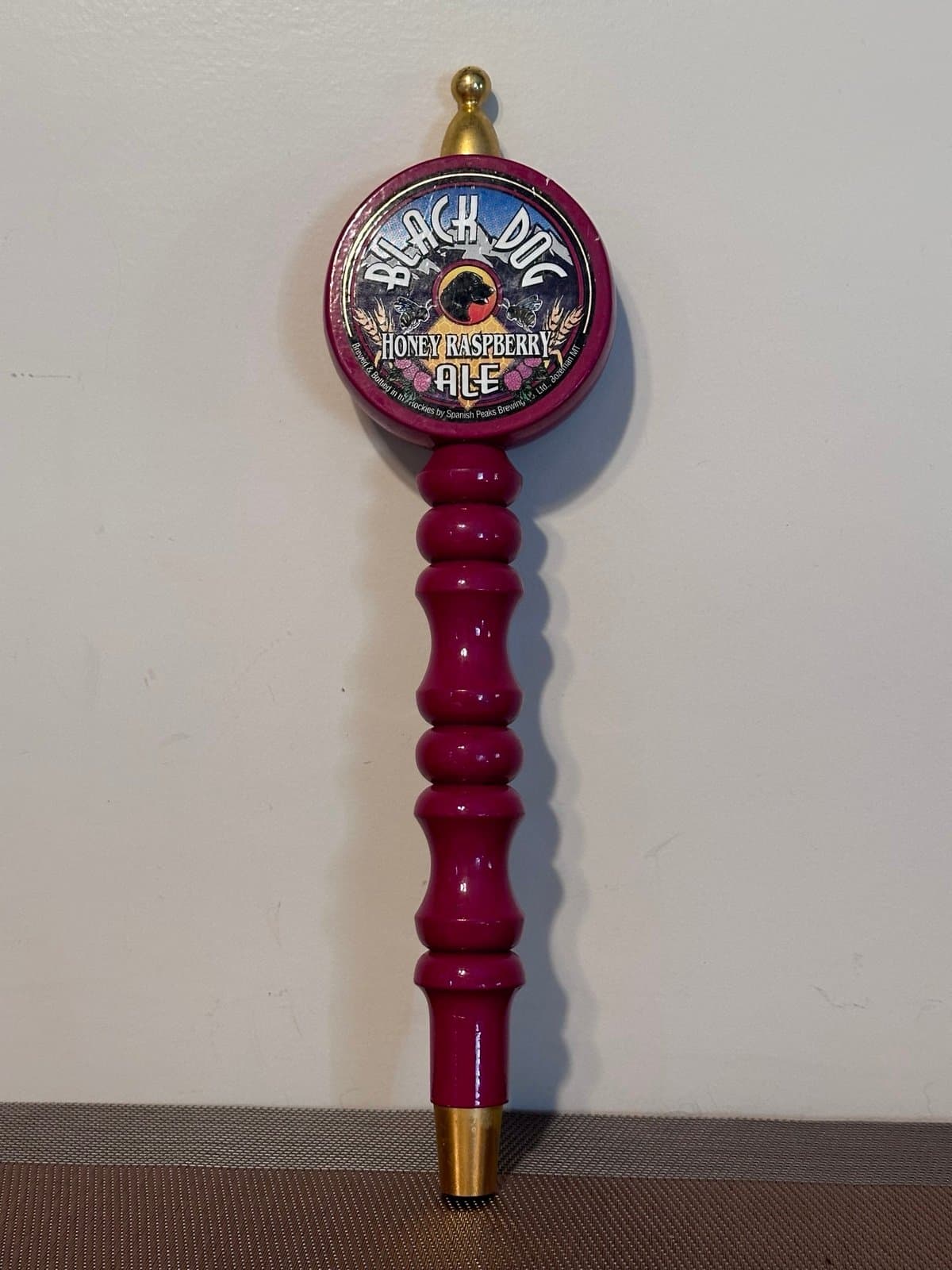 Black Dog Honey Raspberry Ale Beer Tap Handle Wooden 13 1/2" - Thumbnail 2