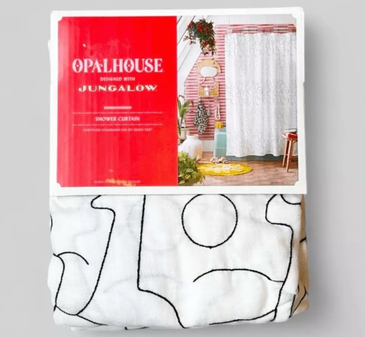 Opalhouse Jungalow In This Together White Shower Curtain Buttonhole 72”x72” NWT - Thumbnail 7