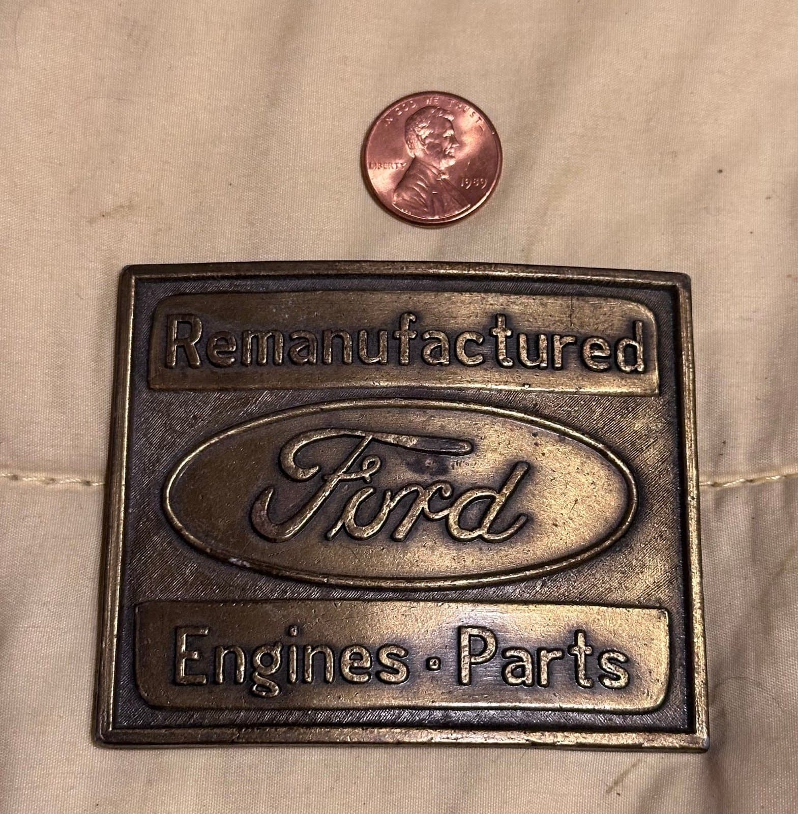 Vintage FORD REMANUFACTURED ENGINES & PARTS Belt Buckle