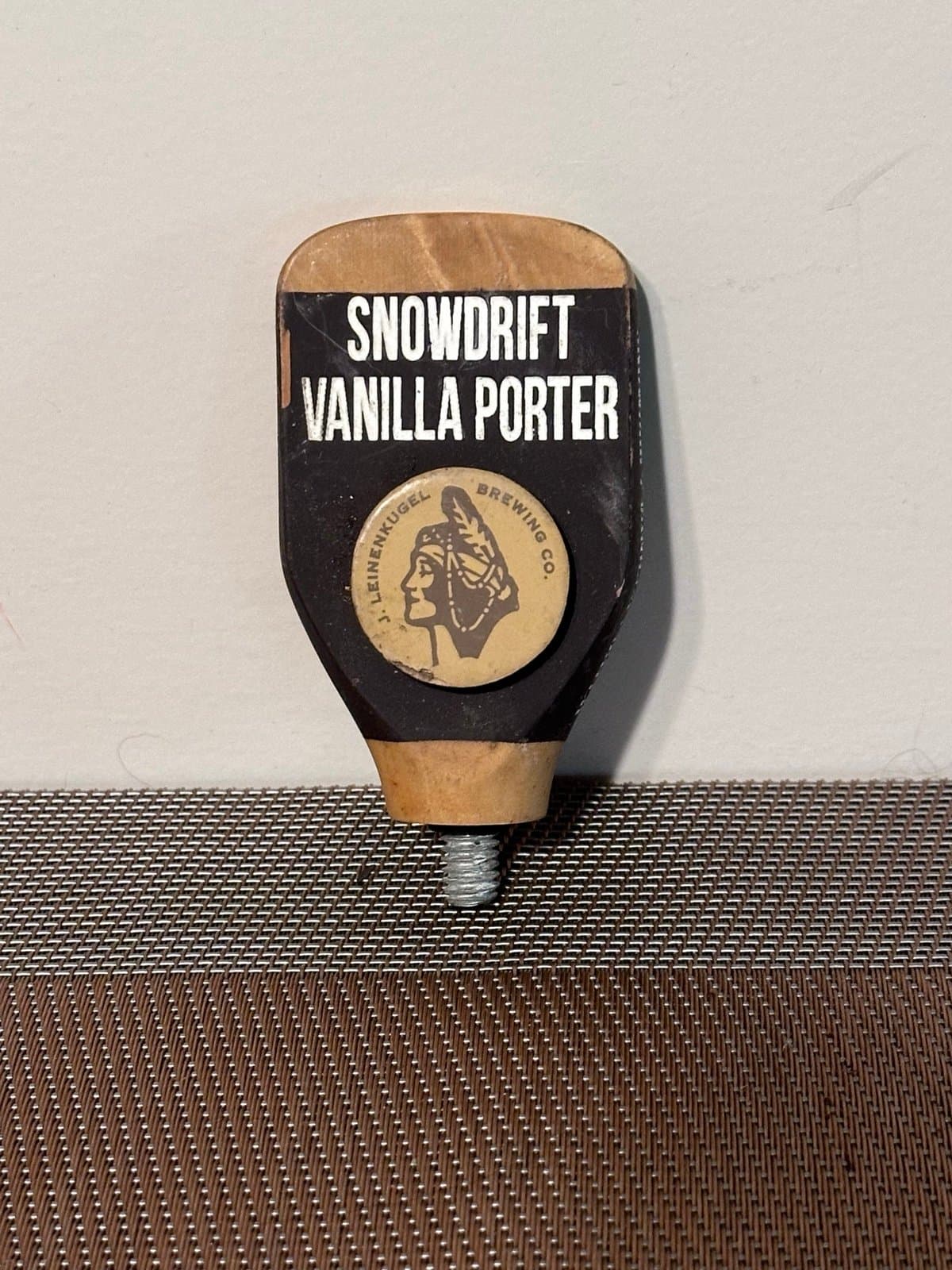 Snowdrift Vanilla Porter Bar Tap Handle J. Leinenkugel Brewing Co
