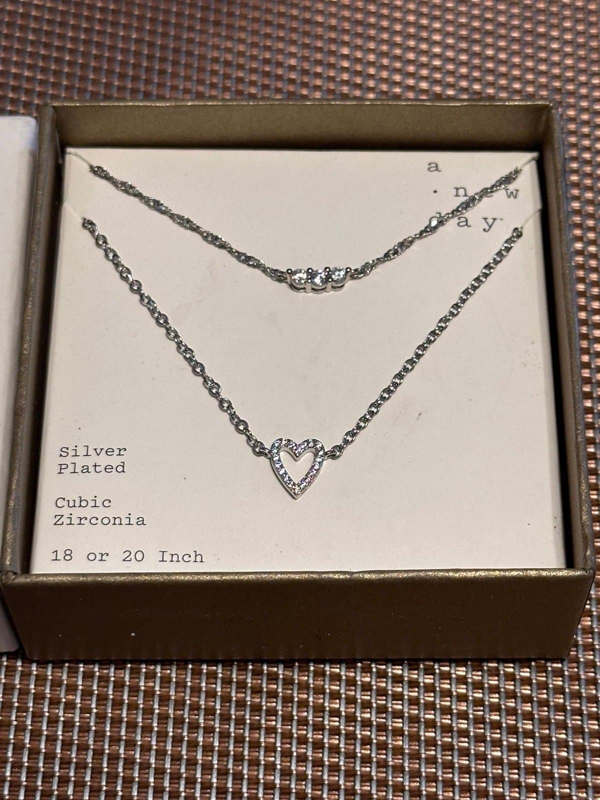 A new day silver plated Cubic Zirconia 18”-20” Necklace - Thumbnail 2