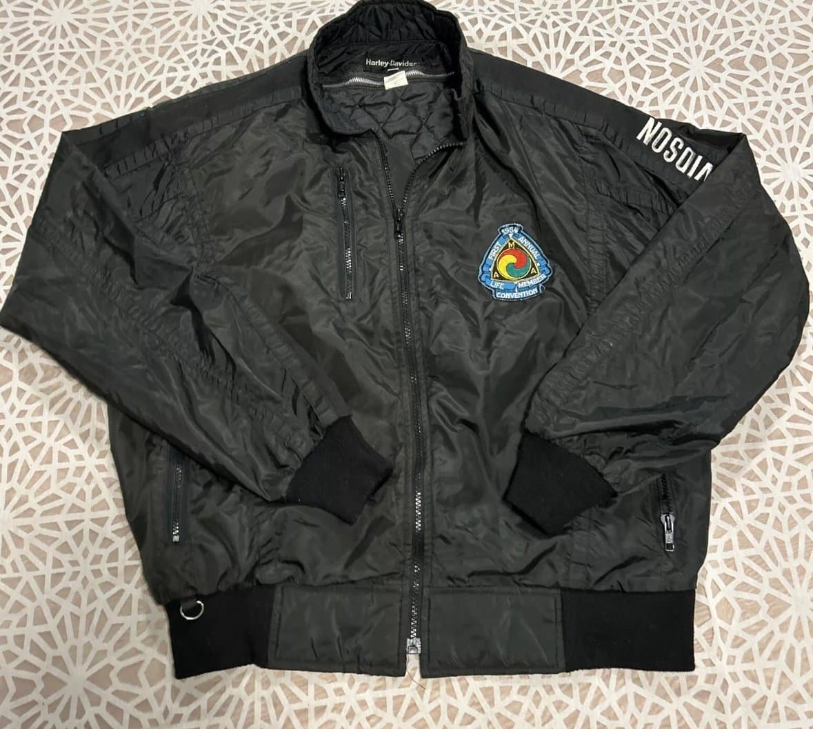 Harley Davidson Bomber Style Men’s Jacket With Liner Size Medium Vintage - Thumbnail 2
